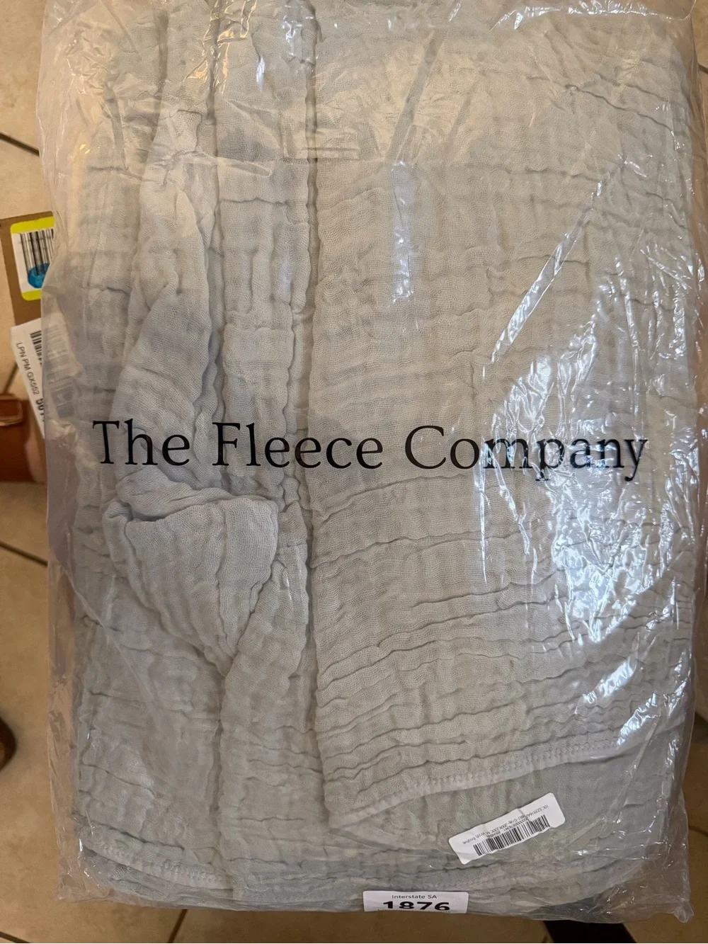 The Fleece Company 100% Muslin Cotton Queen Blanket 200x230cm Light Gray NIP